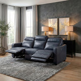 Equinox Collection Power Double Reclining Sofa with Curved Track Arms