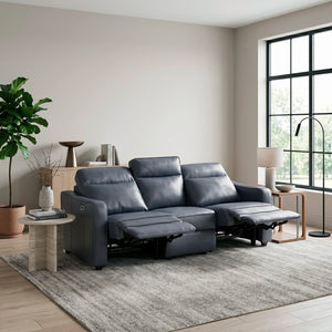 Equinox Collection Power Double Reclining Sofa with Curved Track Arms