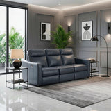 Equinox Collection Power Double Reclining Sofa with Curved Track Arms