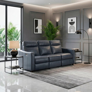 Equinox Collection Power Double Reclining Sofa with Curved Track Arms