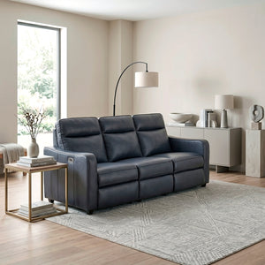 Equinox Collection Power Double Reclining Sofa with Curved Track Arms