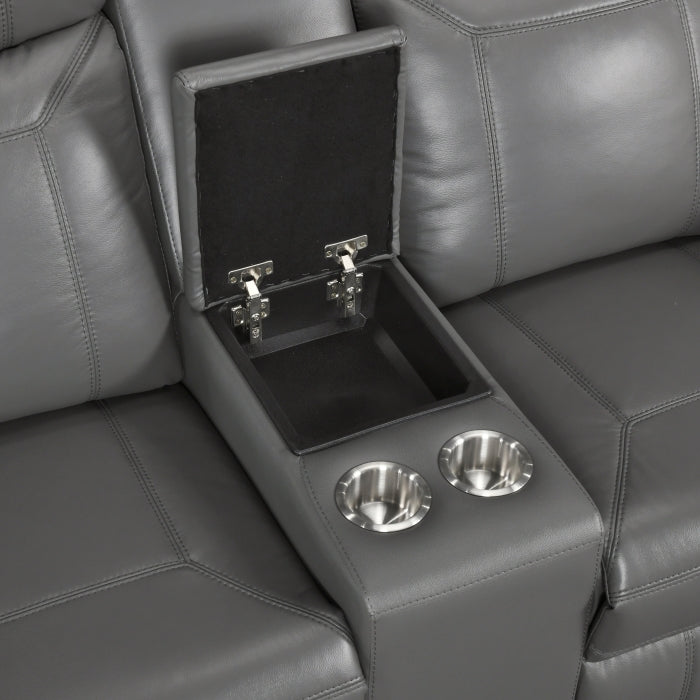 Nest Collection Double Reclining Love Seat with Center Console and Receptacles