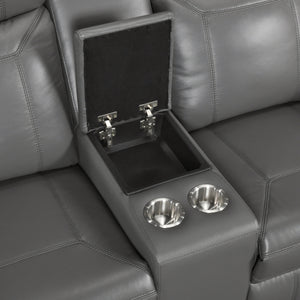 Nest Collection Double Reclining Love Seat with Center Console and Receptacles