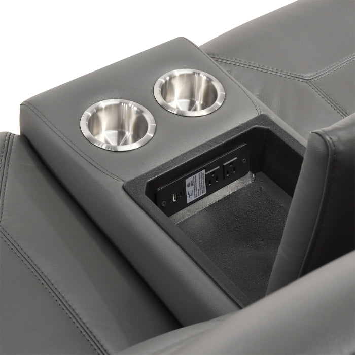 Nest Collection Double Reclining Love Seat with Center Console and Receptacles