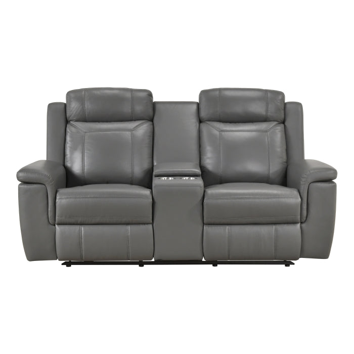 Nest Collection Double Reclining Love Seat with Center Console and Receptacles