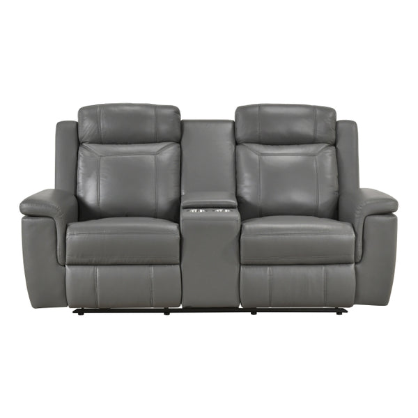 Nest Collection Double Reclining Love Seat with Center Console and Receptacles