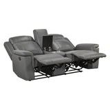 Nest Collection Double Reclining Love Seat with Center Console and Receptacles