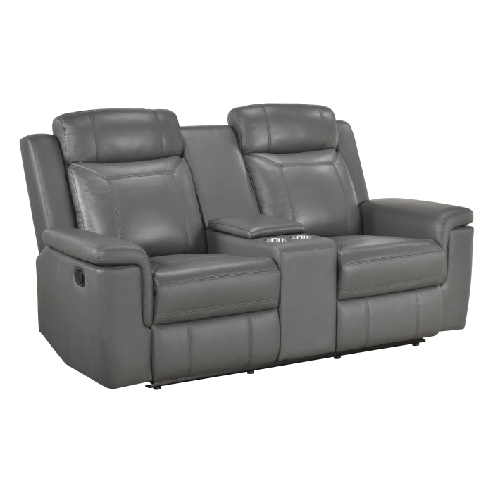 Nest Collection Double Reclining Love Seat with Center Console and Receptacles