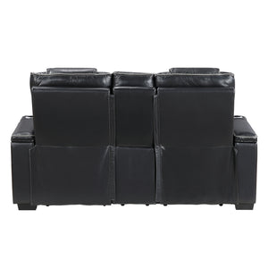 Apex Collection Power Double Reclining Love Seat with Center Console, Power Headrests, Storage Arms with Cup Holders, Wireless charger, Air Massage and Heat, LED Lighting and Charging Ports