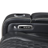 Apex Collection Power Double Reclining Love Seat with Center Console, Power Headrests, Storage Arms with Cup Holders, Wireless charger, Air Massage and Heat, LED Lighting and Charging Ports