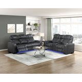 Apex Collection Power Double Reclining Love Seat with Center Console, Power Headrests, Storage Arms with Cup Holders, Wireless charger, Air Massage and Heat, LED Lighting and Charging Ports