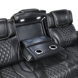 Apex Collection Power Double Reclining Sofa with Center Drop-Down Cup Holders, Power Headrests, Storage Arms with Cup holders, Reading Lights, Wireless Charger, Air Massage and Heat, LED Lighting and Charging Ports