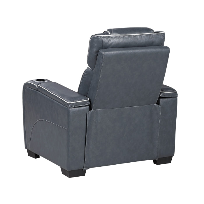 Apex Collection Power Reclining Chair with Power Headrest, Storage Arms with Cup Holders, Air Massage and Heat, LED Lighting and Charging Ports
