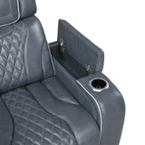Apex Collection Power Reclining Chair with Power Headrest, Storage Arms with Cup Holders, Air Massage and Heat, LED Lighting and Charging Ports