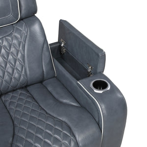 Apex Collection Power Reclining Chair with Power Headrest, Storage Arms with Cup Holders, Air Massage and Heat, LED Lighting and Charging Ports