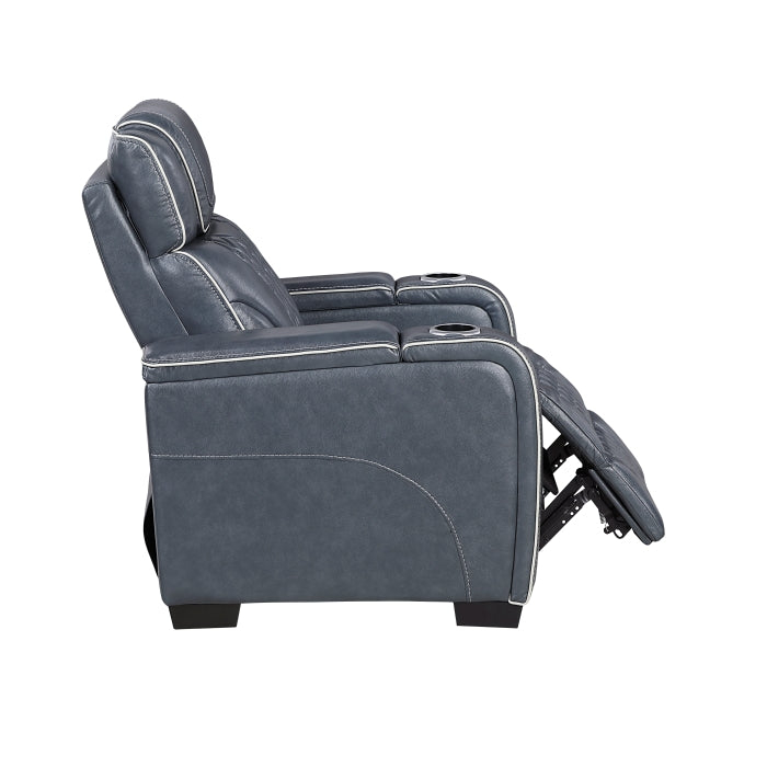 Apex Collection Power Reclining Chair with Power Headrest, Storage Arms with Cup Holders, Air Massage and Heat, LED Lighting and Charging Ports