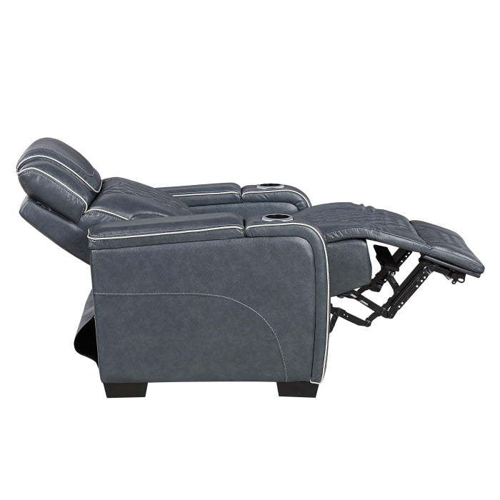 Apex Collection Power Reclining Chair with Power Headrest, Storage Arms with Cup Holders, Air Massage and Heat, LED Lighting and Charging Ports