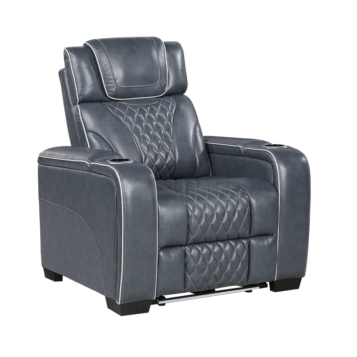 Apex Collection Power Reclining Chair with Power Headrest, Storage Arms with Cup Holders, Air Massage and Heat, LED Lighting and Charging Ports