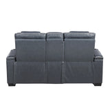 Apex Collection Power Double Reclining Love Seat with Center Console, Power Headrests, Storage Arms with Cup Holders, Wireless charger, Air Massage and Heat, LED Lighting and Charging Ports