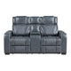 Apex Collection Power Double Reclining Love Seat with Center Console, Power Headrests, Storage Arms with Cup Holders, Wireless charger, Air Massage and Heat, LED Lighting and Charging Ports