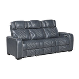 Apex Collection Power Double Reclining Sofa with Center Drop-Down Cup Holders, Power Headrests, Storage Arms with Cup holders, Reading Lights, Wireless Charger, Air Massage and Heat, LED Lighting and Charging Ports