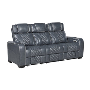 Apex Collection Power Double Reclining Sofa with Center Drop-Down Cup Holders, Power Headrests, Storage Arms with Cup holders, Reading Lights, Wireless Charger, Air Massage and Heat, LED Lighting and Charging Ports