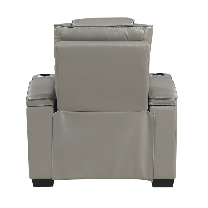 Apex Collection Power Reclining Chair with Power Headrest, Storage Arms with Cup Holders, Air Massage and Heat, LED Lighting and Charging Ports