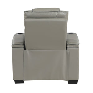 Apex Collection Power Reclining Chair with Power Headrest, Storage Arms with Cup Holders, Air Massage and Heat, LED Lighting and Charging Ports