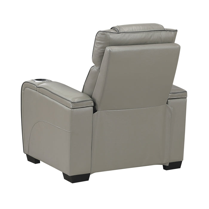 Apex Collection Power Reclining Chair with Power Headrest, Storage Arms with Cup Holders, Air Massage and Heat, LED Lighting and Charging Ports