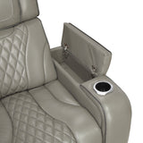 Apex Collection Power Reclining Chair with Power Headrest, Storage Arms with Cup Holders, Air Massage and Heat, LED Lighting and Charging Ports