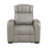 Apex Collection Power Reclining Chair with Power Headrest, Storage Arms with Cup Holders, Air Massage and Heat, LED Lighting and Charging Ports