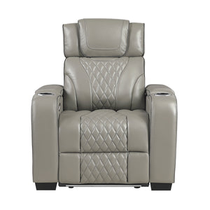 Apex Collection Power Reclining Chair with Power Headrest, Storage Arms with Cup Holders, Air Massage and Heat, LED Lighting and Charging Ports