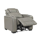 Apex Collection Power Reclining Chair with Power Headrest, Storage Arms with Cup Holders, Air Massage and Heat, LED Lighting and Charging Ports