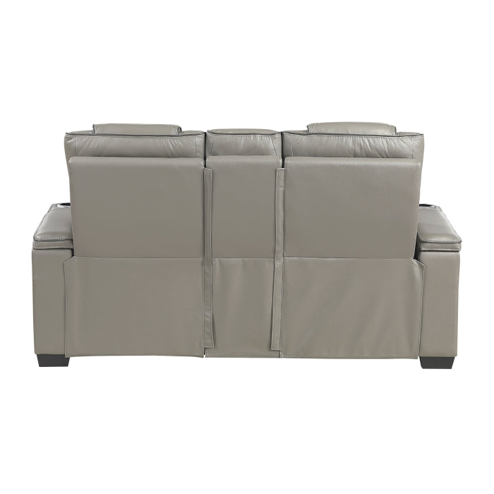 Apex Collection Power Double Reclining Love Seat with Center Console, Power Headrests, Storage Arms with Cup Holders, Wireless charger, Air Massage and Heat, LED Lighting and Charging Ports