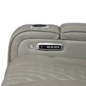 Apex Collection Power Double Reclining Love Seat with Center Console, Power Headrests, Storage Arms with Cup Holders, Wireless charger, Air Massage and Heat, LED Lighting and Charging Ports