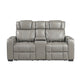Apex Collection Power Double Reclining Love Seat with Center Console, Power Headrests, Storage Arms with Cup Holders, Wireless charger, Air Massage and Heat, LED Lighting and Charging Ports