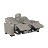 Apex Collection Power Double Reclining Love Seat with Center Console, Power Headrests, Storage Arms with Cup Holders, Wireless charger, Air Massage and Heat, LED Lighting and Charging Ports