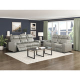 Apex Collection Power Double Reclining Sofa with Center Drop-Down Cup Holders, Power Headrests, Storage Arms with Cup holders, Reading Lights, Wireless Charger, Air Massage and Heat, LED Lighting and Charging Ports