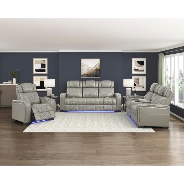 Apex Collection Power Reclining Chair with Power Headrest, Storage Arms with Cup Holders, Air Massage and Heat, LED Lighting and Charging Ports