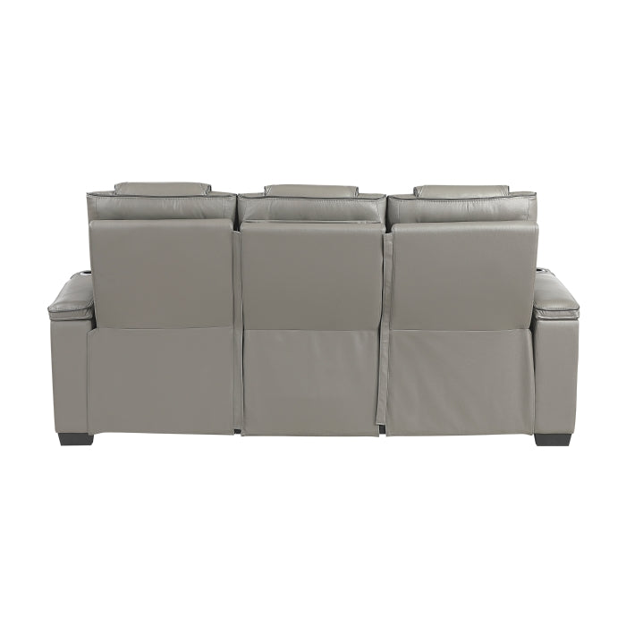 Apex Collection Power Double Reclining Sofa with Center Drop-Down Cup Holders, Power Headrests, Storage Arms with Cup holders, Reading Lights, Wireless Charger, Air Massage and Heat, LED Lighting and Charging Ports
