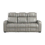 Apex Collection Power Double Reclining Sofa with Center Drop-Down Cup Holders, Power Headrests, Storage Arms with Cup holders, Reading Lights, Wireless Charger, Air Massage and Heat, LED Lighting and Charging Ports