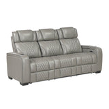Apex Collection Power Double Reclining Sofa with Center Drop-Down Cup Holders, Power Headrests, Storage Arms with Cup holders, Reading Lights, Wireless Charger, Air Massage and Heat, LED Lighting and Charging Ports