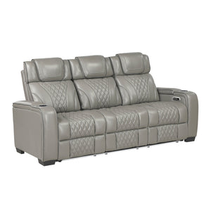 Apex Collection Power Double Reclining Sofa with Center Drop-Down Cup Holders, Power Headrests, Storage Arms with Cup holders, Reading Lights, Wireless Charger, Air Massage and Heat, LED Lighting and Charging Ports