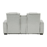 Ronan Collection Double Reclining Love Seat with Center Console, Wireless Speakers, Storage Arms, Cup holders and LED