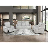 Ronan Collection Double Reclining Love Seat with Center Console, Wireless Speakers, Storage Arms, Cup holders and LED