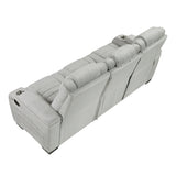 Ronan Collection Double Reclining Sofa with Center Drop-Down Cup Holders, Storage Arms, Cup Holders, Reading Lights, Magazine Bag, Receptacles, Charging Ports and LED