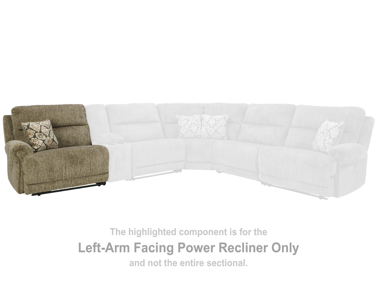 Lubec Left-Arm Facing Power Recliner