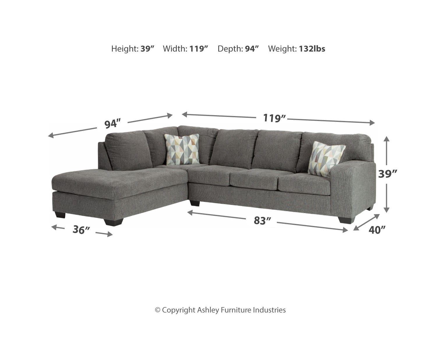 Dalhart 2-Piece Sectional with Chaise