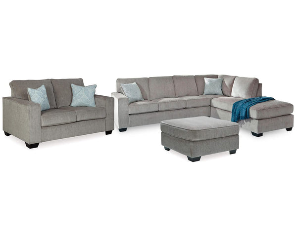 Sofá cama seccional de dos piezas, loveseat y otomana Altari