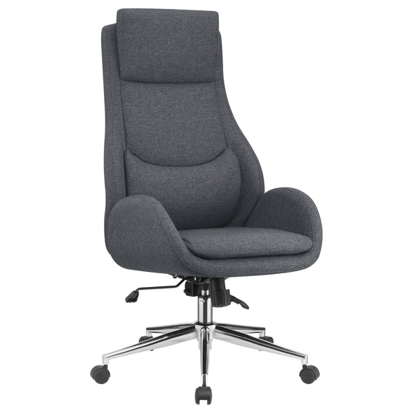 Silla de escritorio ajustable y tapizada Cruz para oficina en casa, color gris